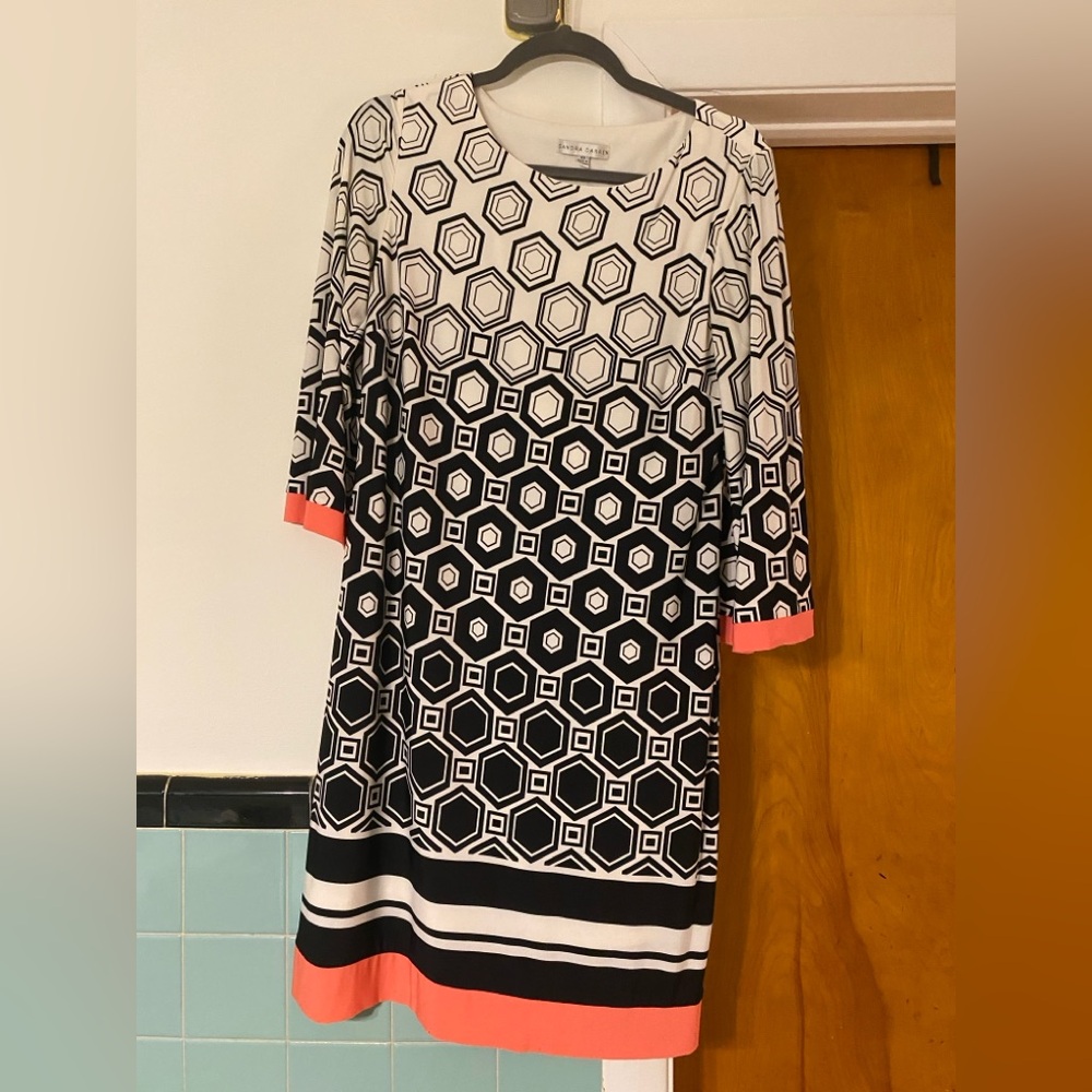Sandra Darren womens 3/4 sleeve sheath dress